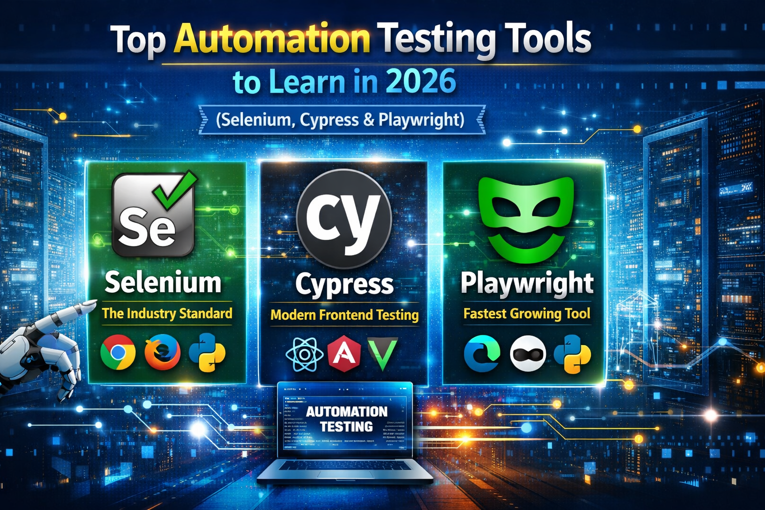 Top Automation Testing Tools to Learn in 2026 (Selenium, Cypress & Playwright)